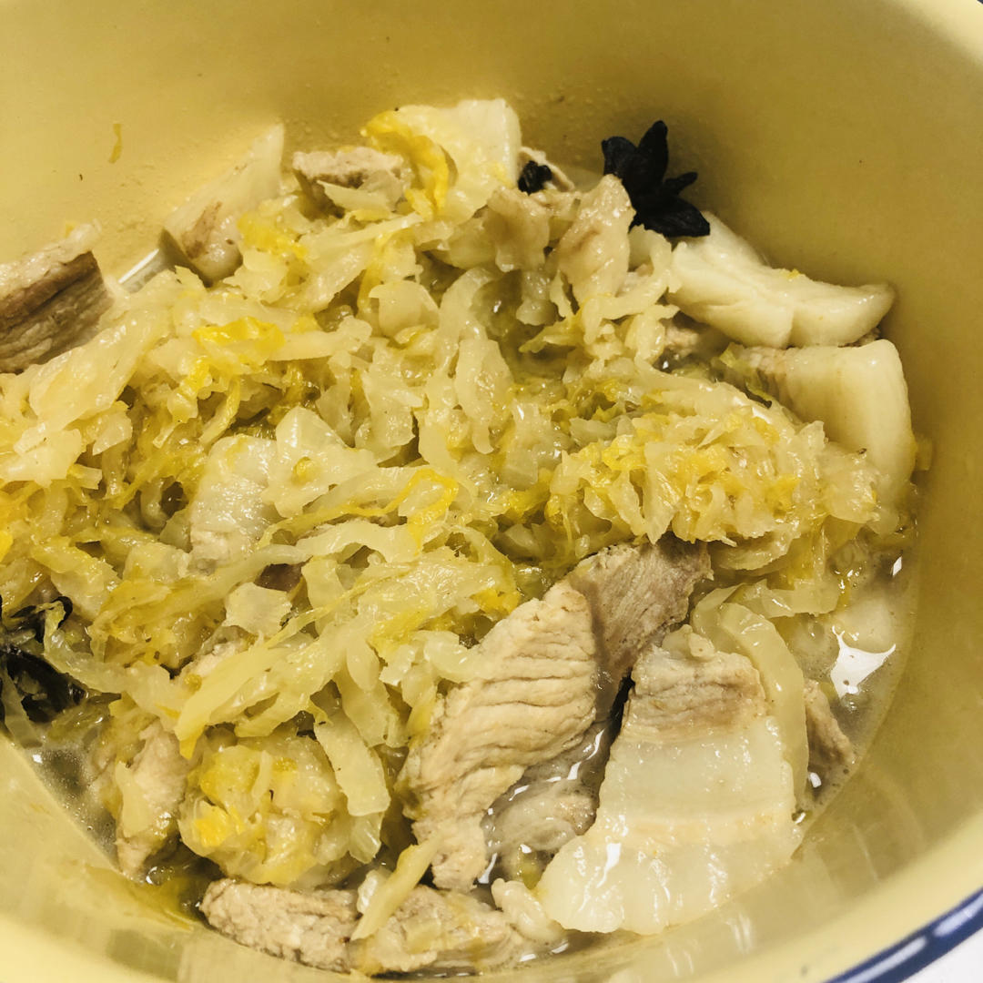 酸菜五花肉冻豆腐