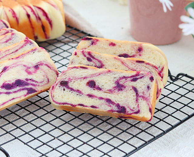 高颜值の奶香紫薯小吐司,好看又好吃的做法