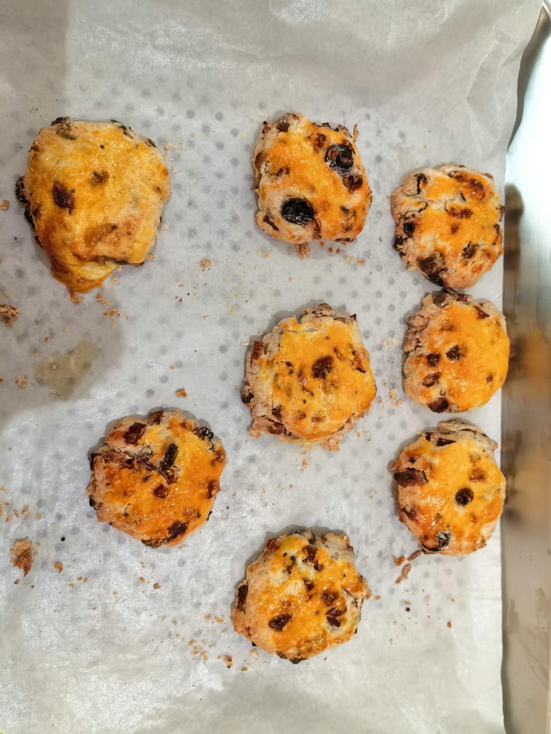 红枣蔓越莓豆腐司康scone（无糖无蛋奶，也可做无油版）松饼 轻食主义