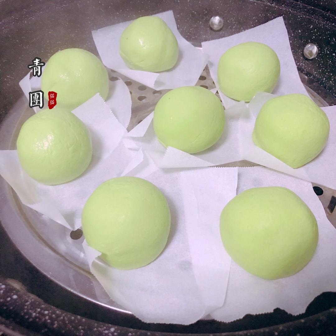 网红青团～～咸蛋黄肉松青团