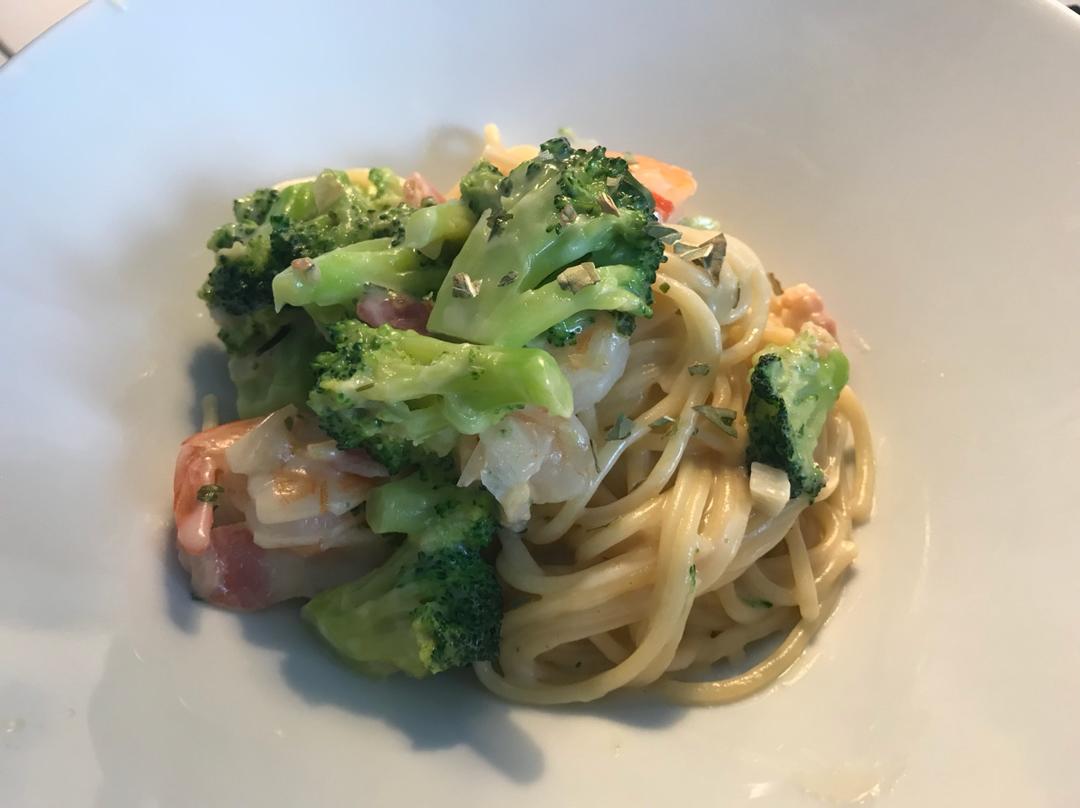 奶油大虾培根意粉