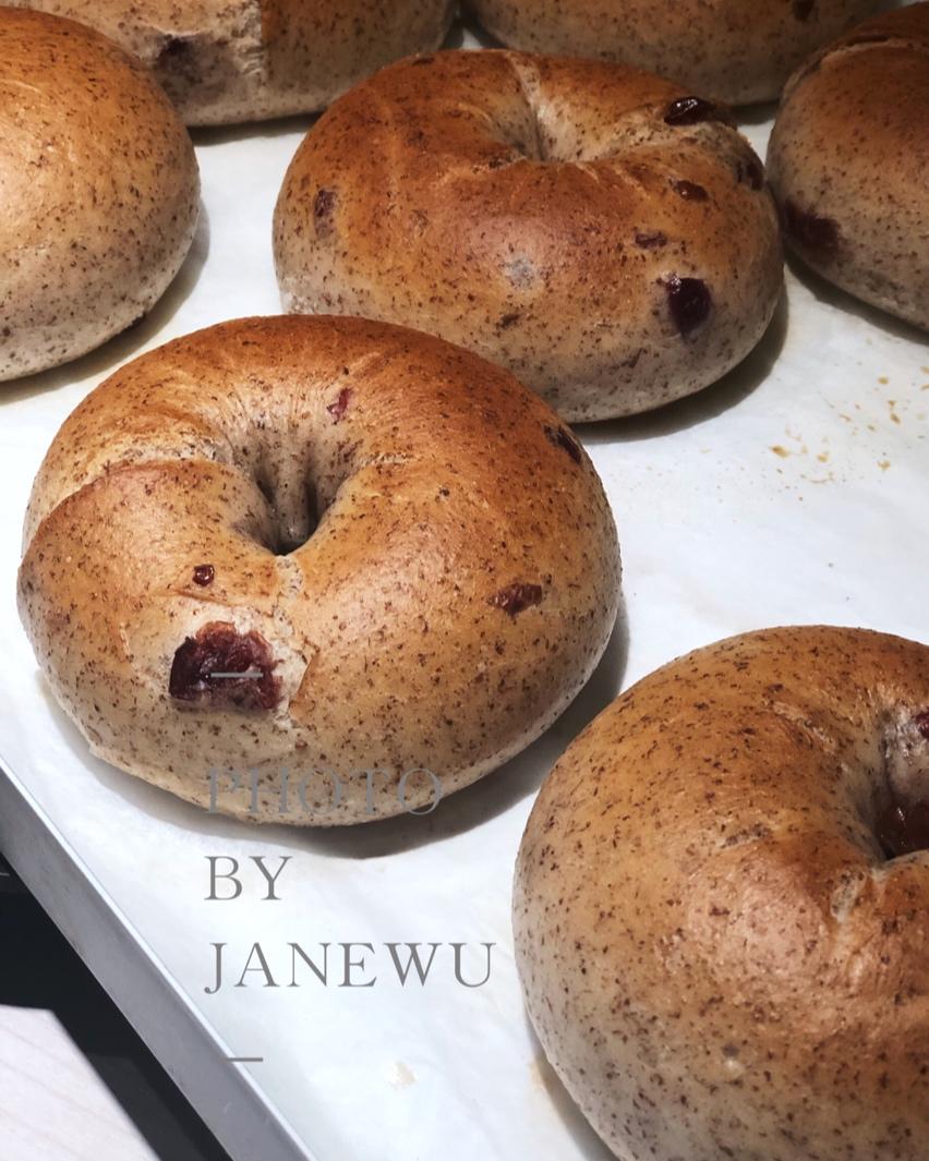 （无油）全麦黑麦贝果bagel~咬劲十足，越嚼越香