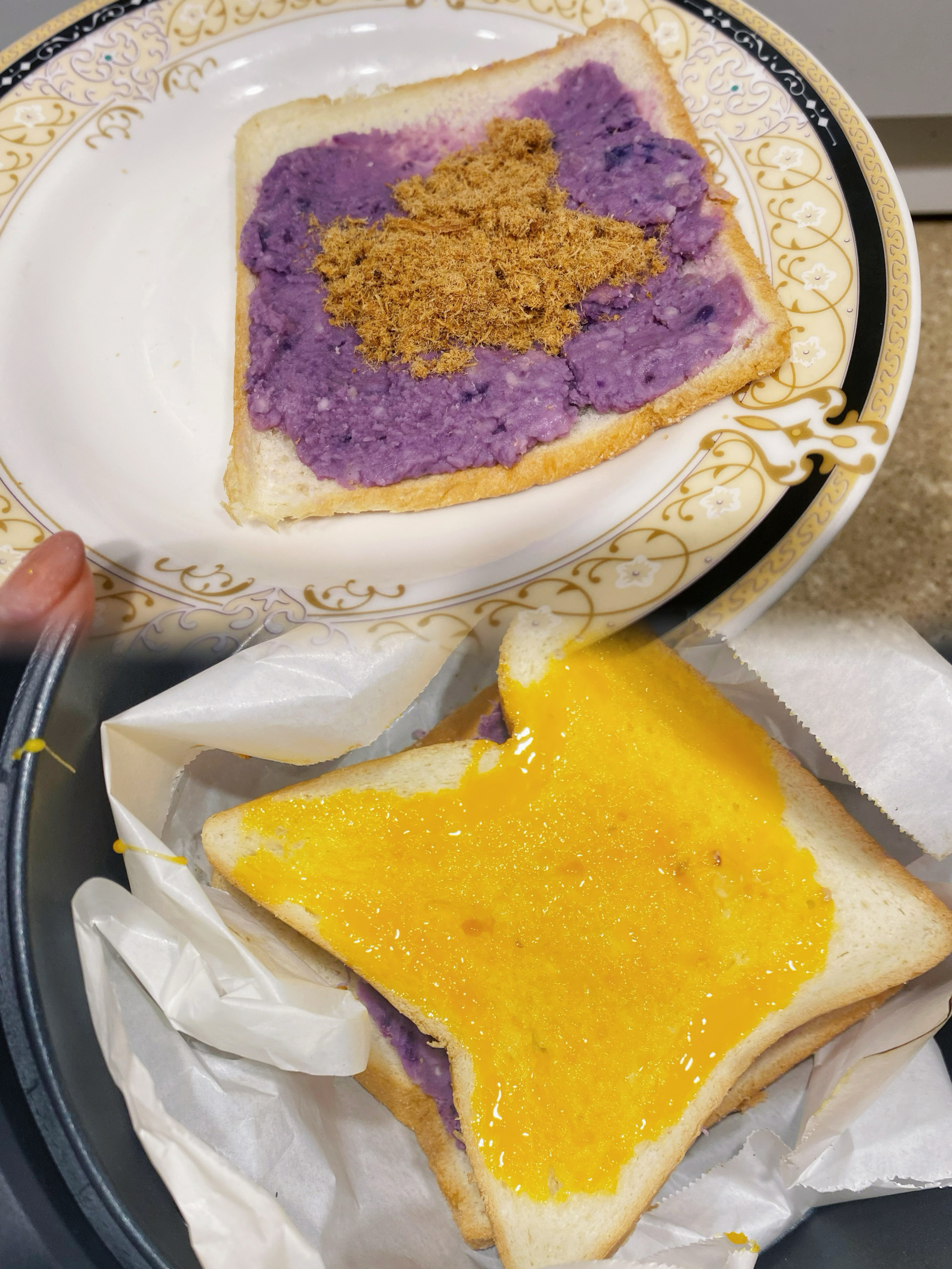 紫薯芋泥三明治🥪（空气炸锅）的做法 步骤3