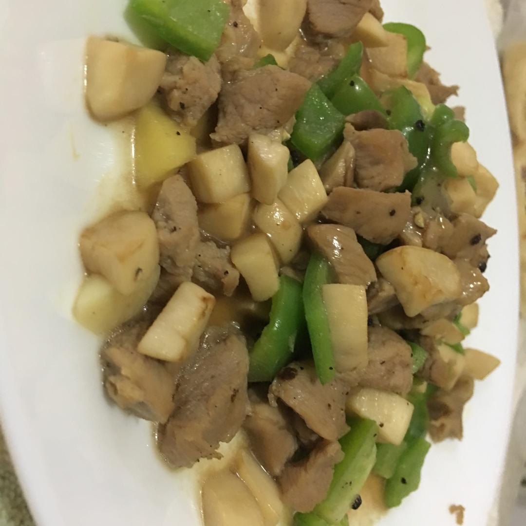 黑胡椒杏鲍菇牛肉粒