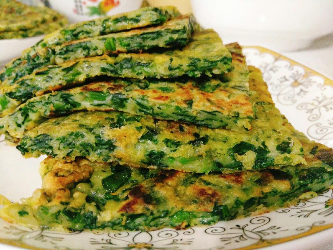菠菜鸡蛋饼