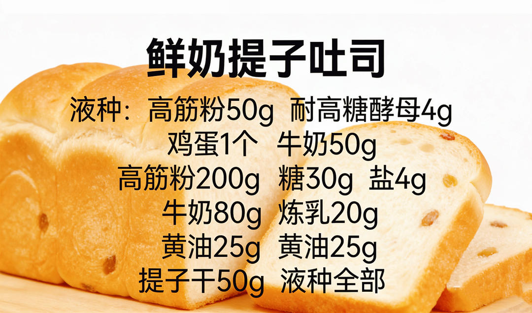 鲜奶提子吐司一一面包机