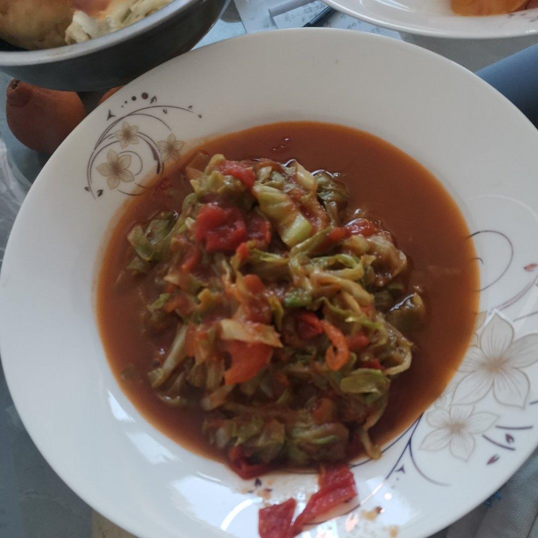 西红柿炒洋白菜