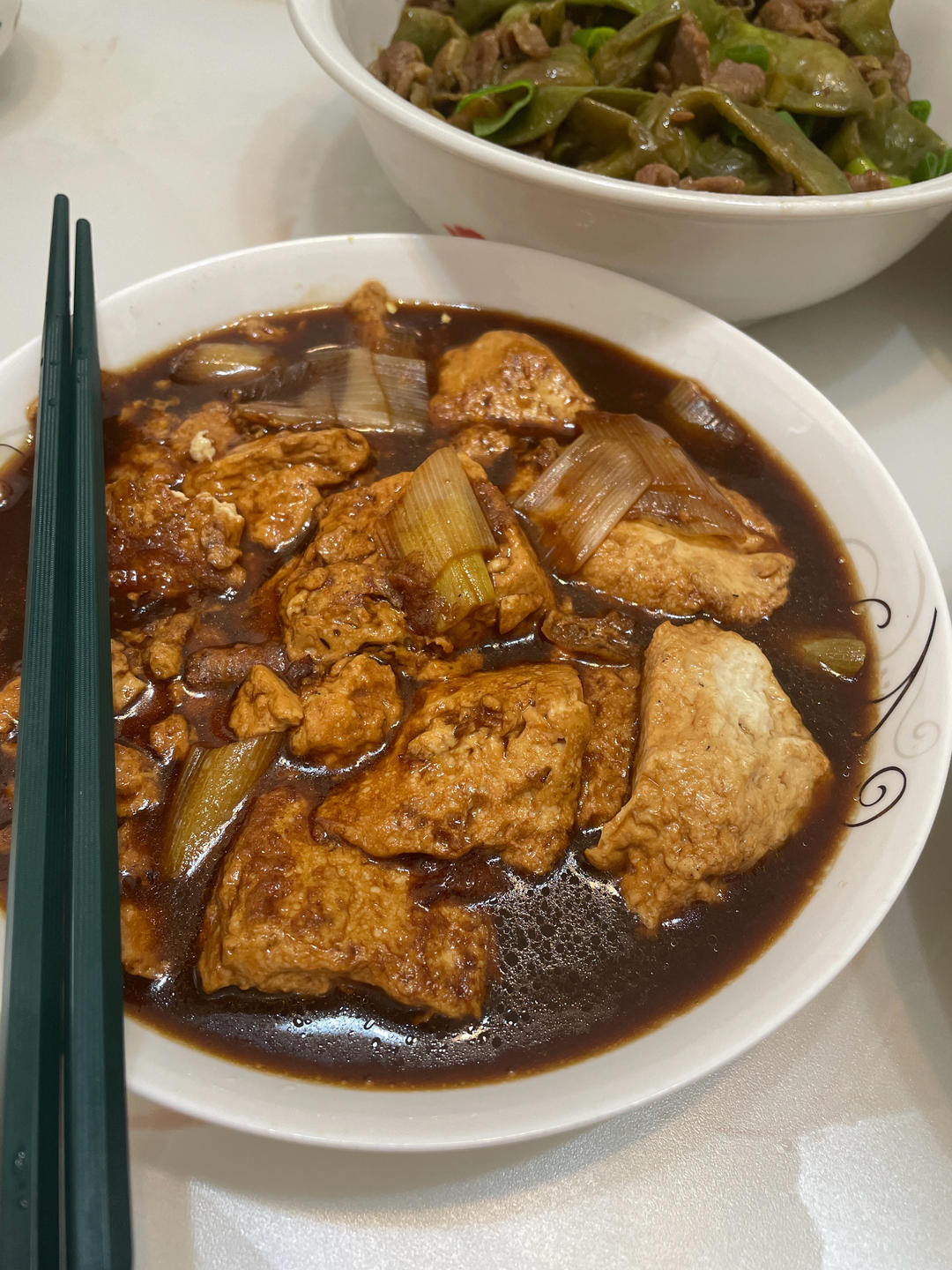 葱烧豆腐