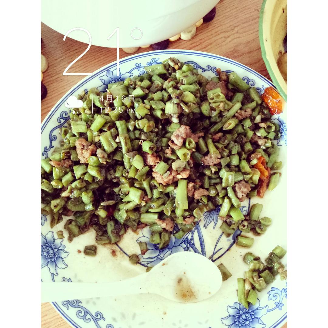 肉沫豆角下饭菜