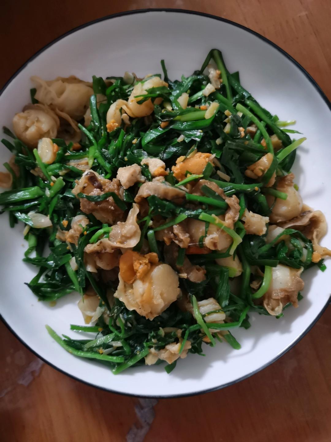 韭菜炒扇贝