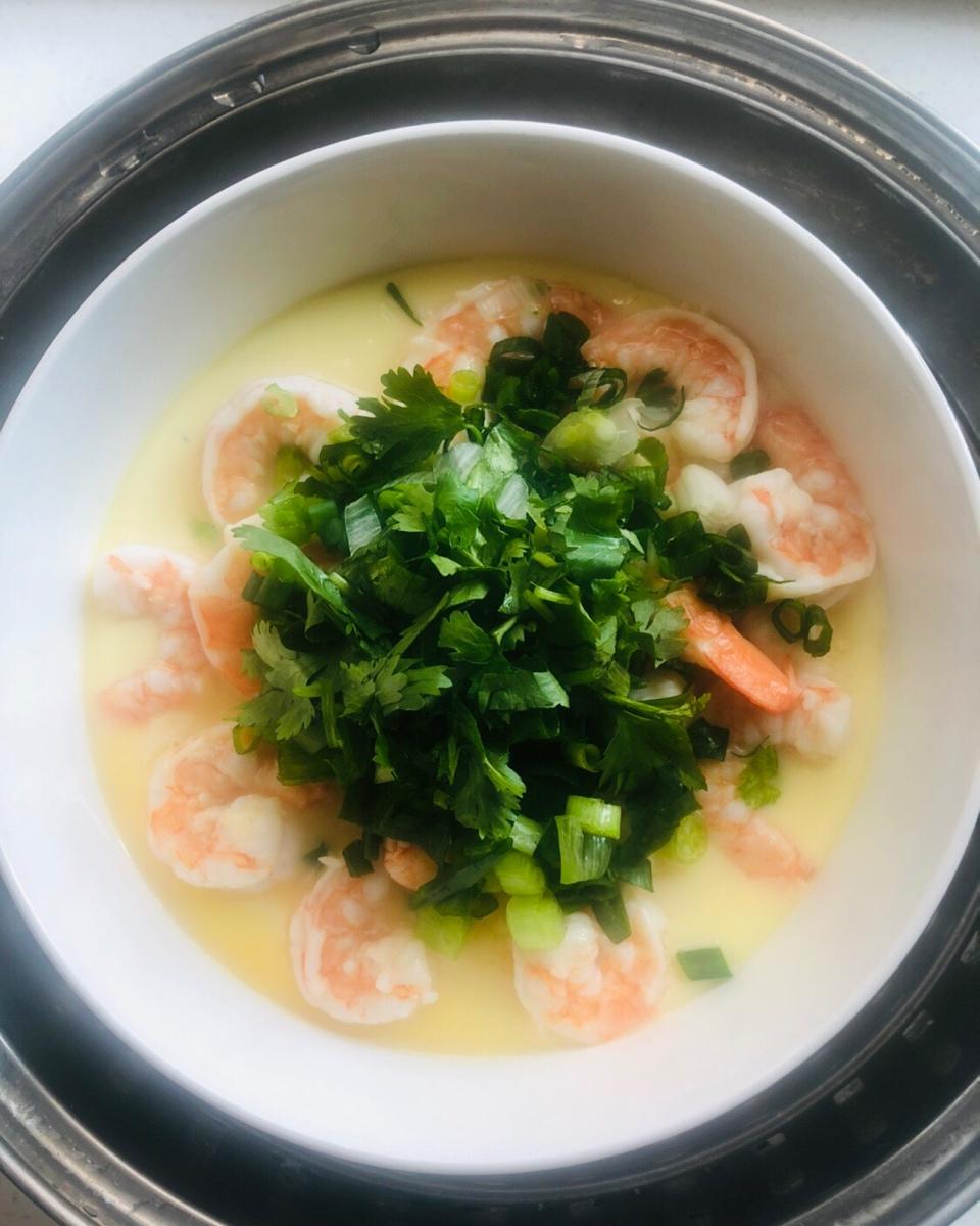 虾仁豆腐蒸水蛋