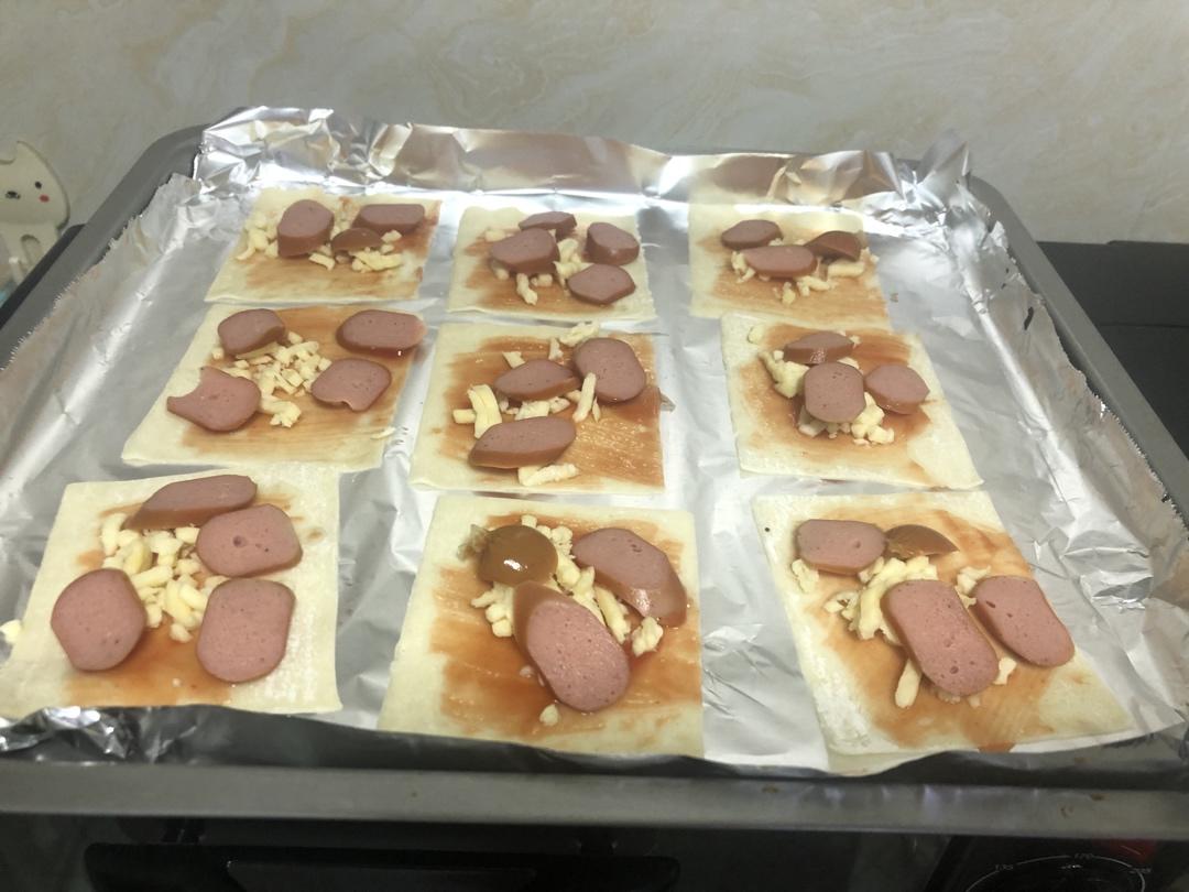 馄饨皮版快手迷你小披萨～一口一个真过瘾