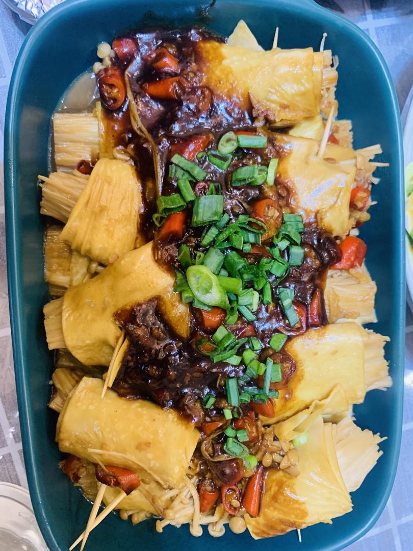 神仙减脂餐🔥好吃到跺脚的金针菇豆皮卷～给肉都不换！