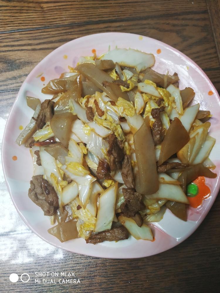 魔芋肉丝炒酸白菜的做法