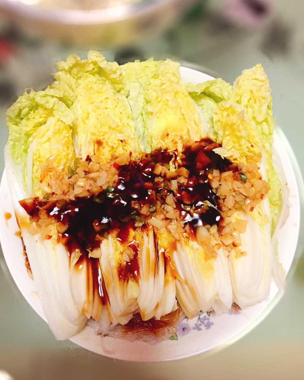 屁瑶的丸子做的蒜蓉粉丝蒸娃娃菜