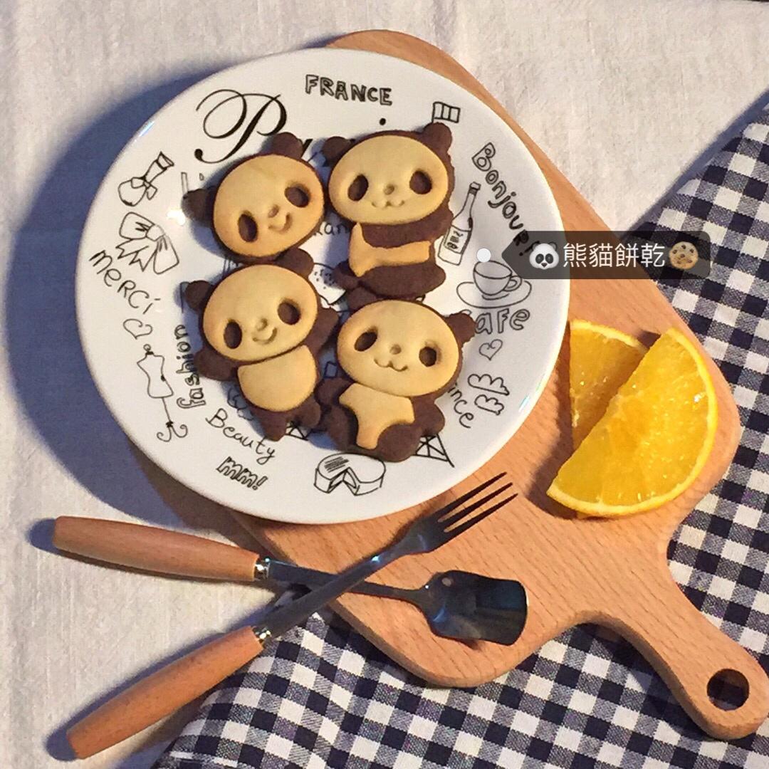双色熊猫曲奇饼干 超萌可爱 小朋友最爱