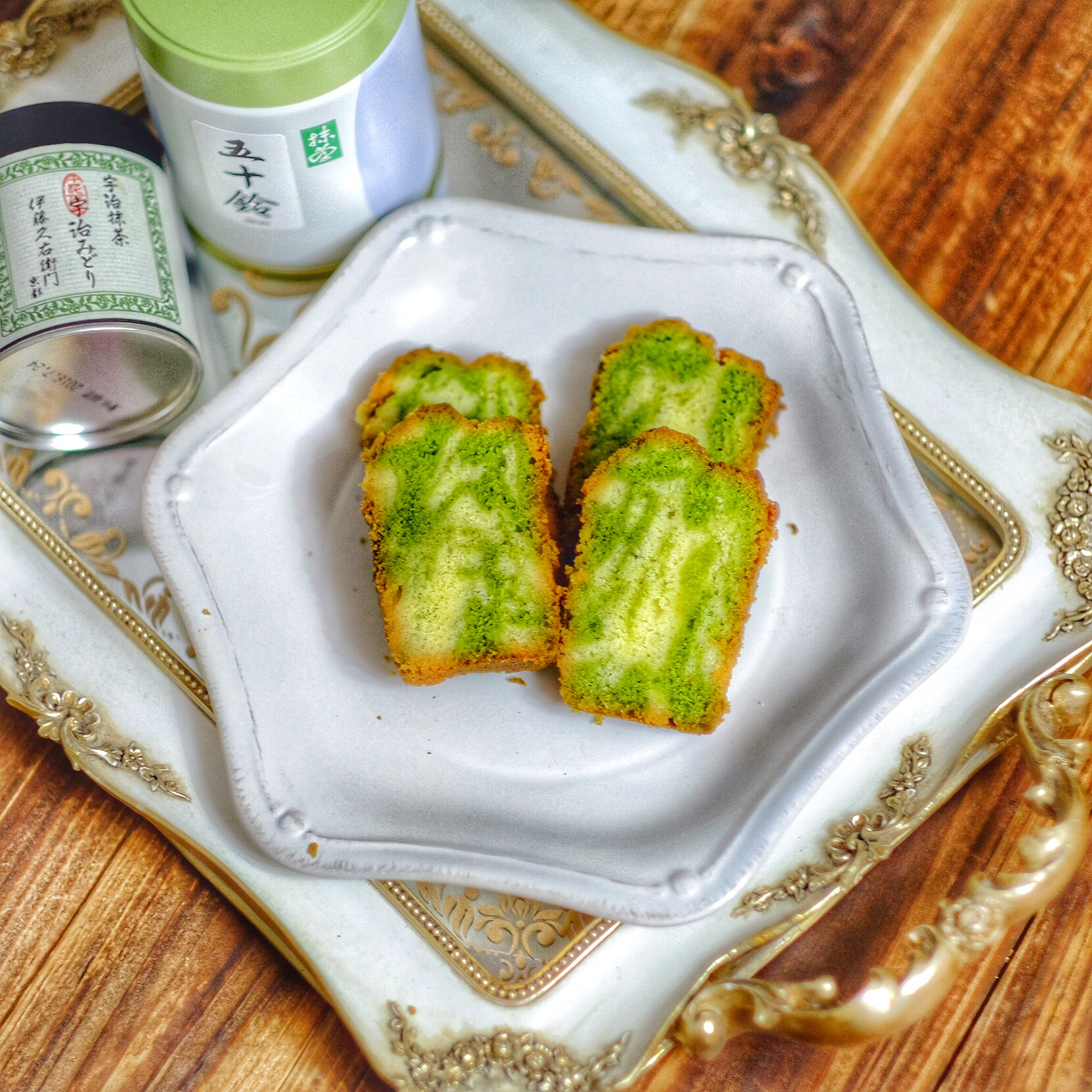 香草&抹茶双拼磅蛋糕（白菜磅）