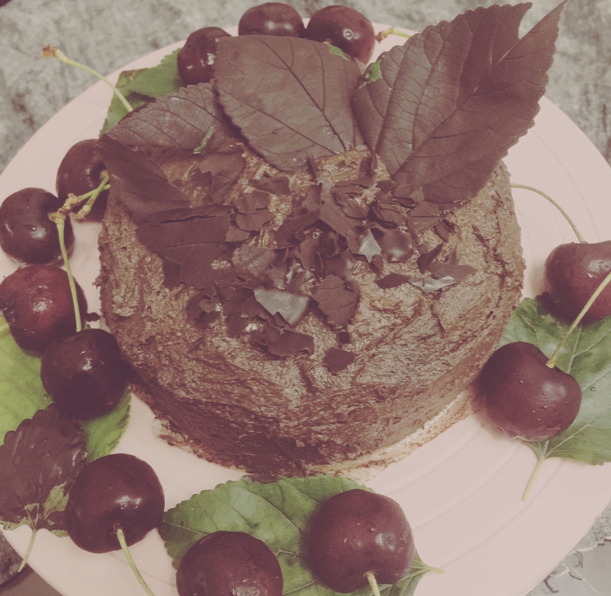 巧克力落叶蛋糕