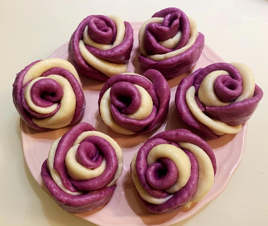 紫薯玫瑰花馒头