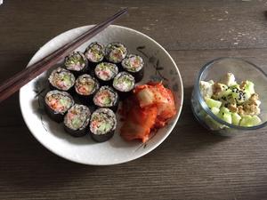 减脂无米韩式紫菜包饭的做法 步骤6
