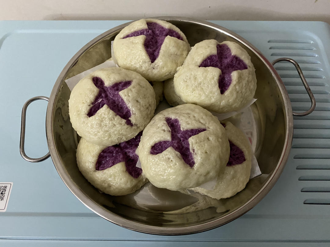 紫薯开花馒头！