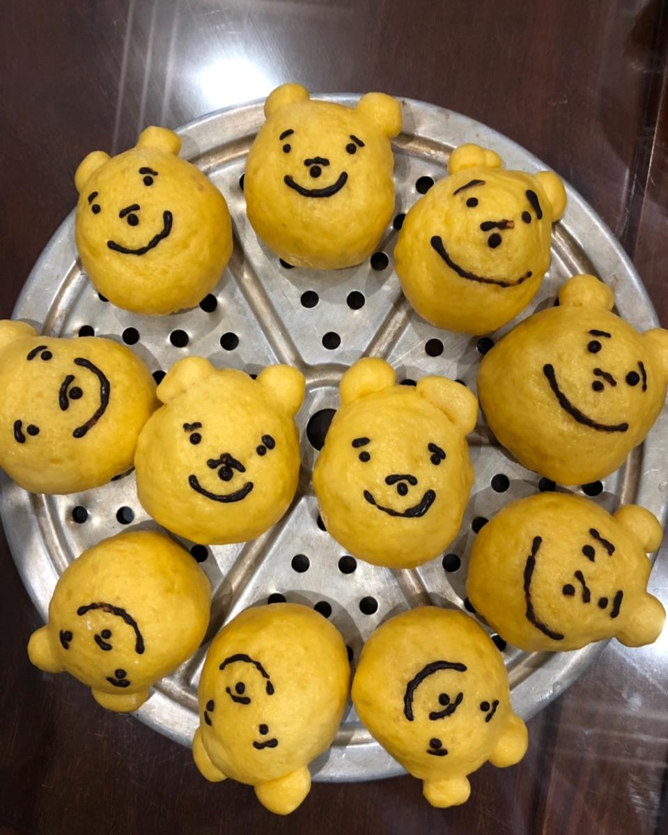 维尼小熊卡通馒头（南瓜馒头）