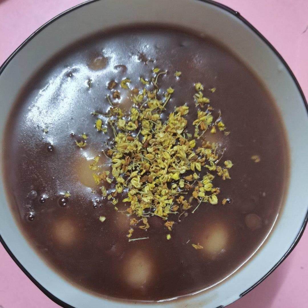 秋日暖胃甜品 | 红豆桂花小丸子🍡