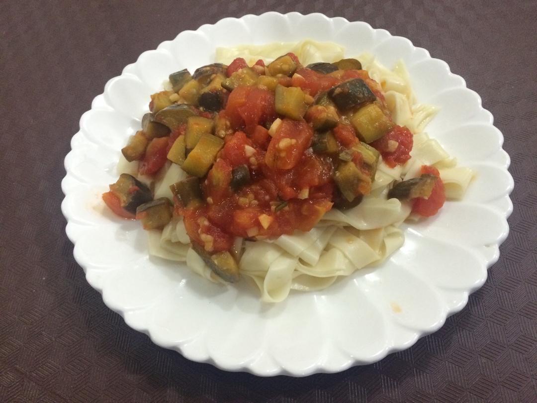 西红柿茄丁打卤面