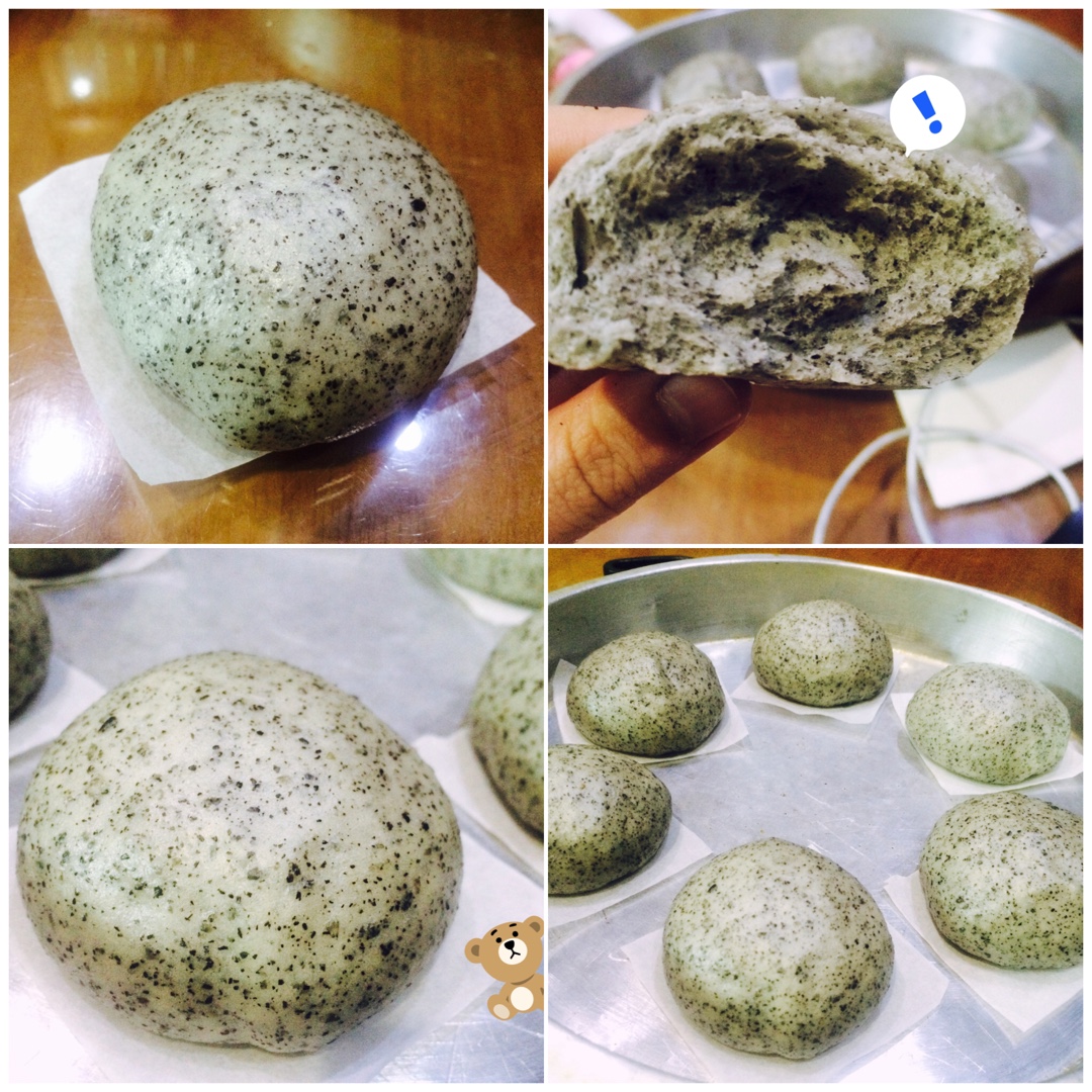 牛奶黑芝麻馒头