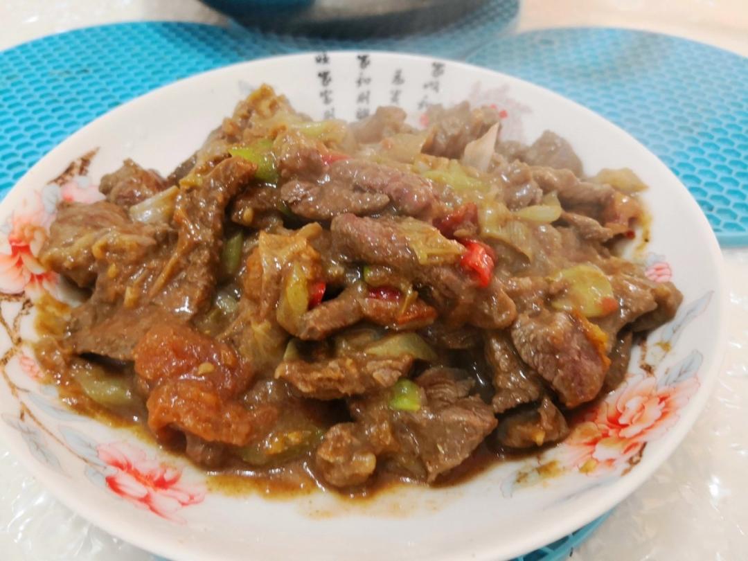 孜然大葱炒牛肉