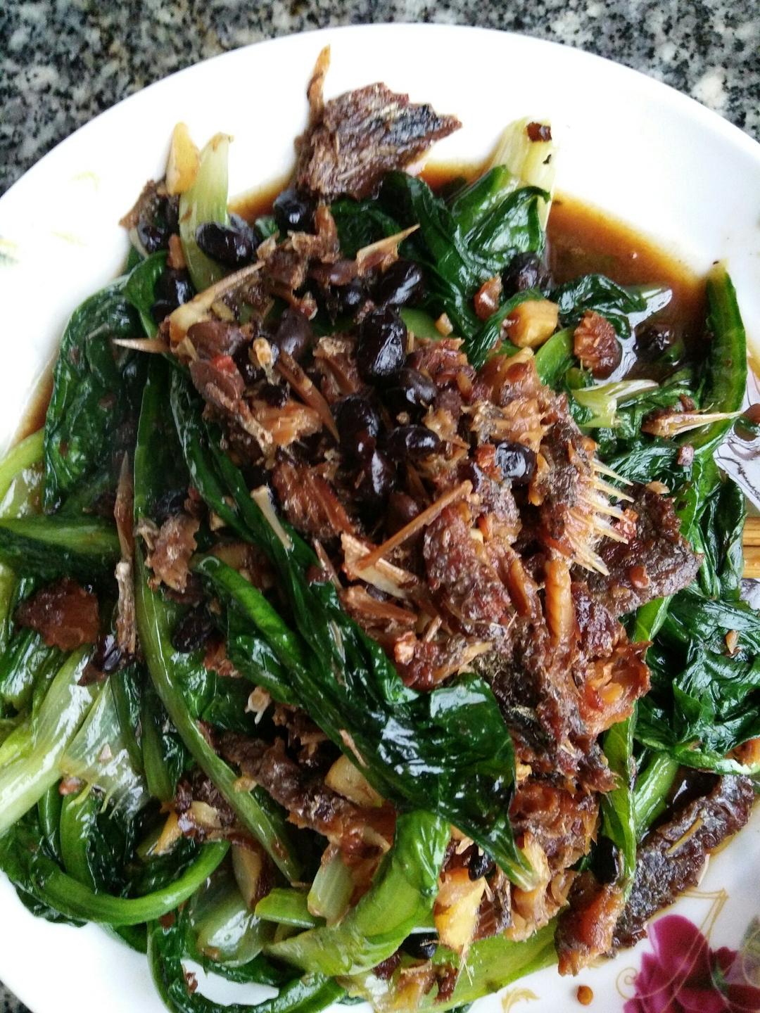 豆豉鲮鱼炒油麦菜