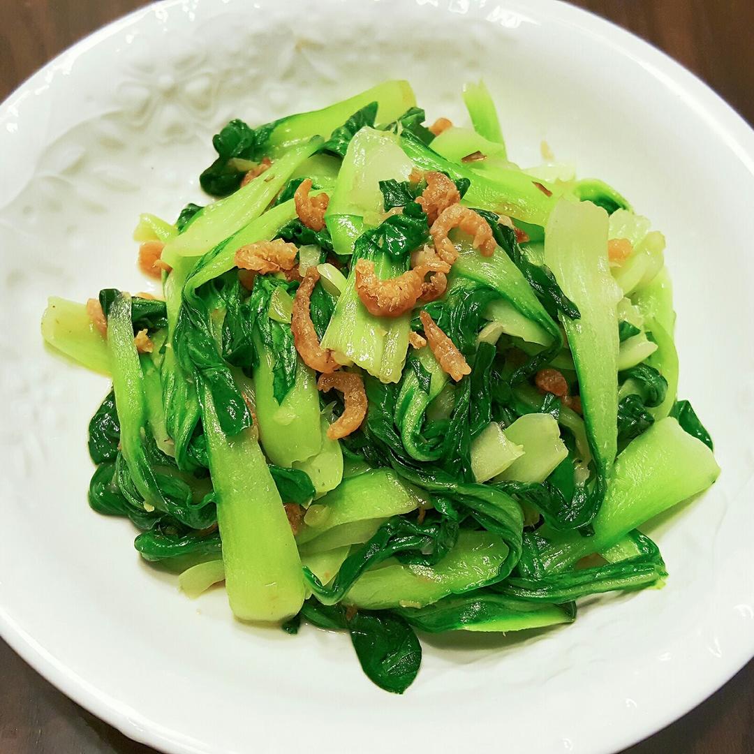 胖妞楠楠做的海米油菜