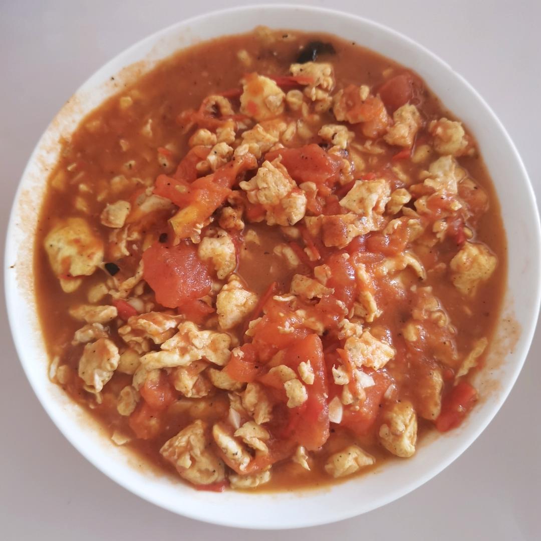 番茄炒鸡蛋（超浓的番茄味）