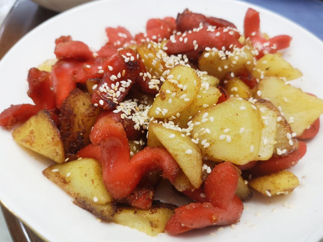 超好吃的孜然土豆热狗