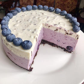 渐变蓝莓冻芝士蛋糕（免烤）