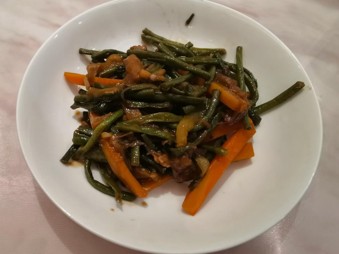 茄子烧豆角 少油免油炸