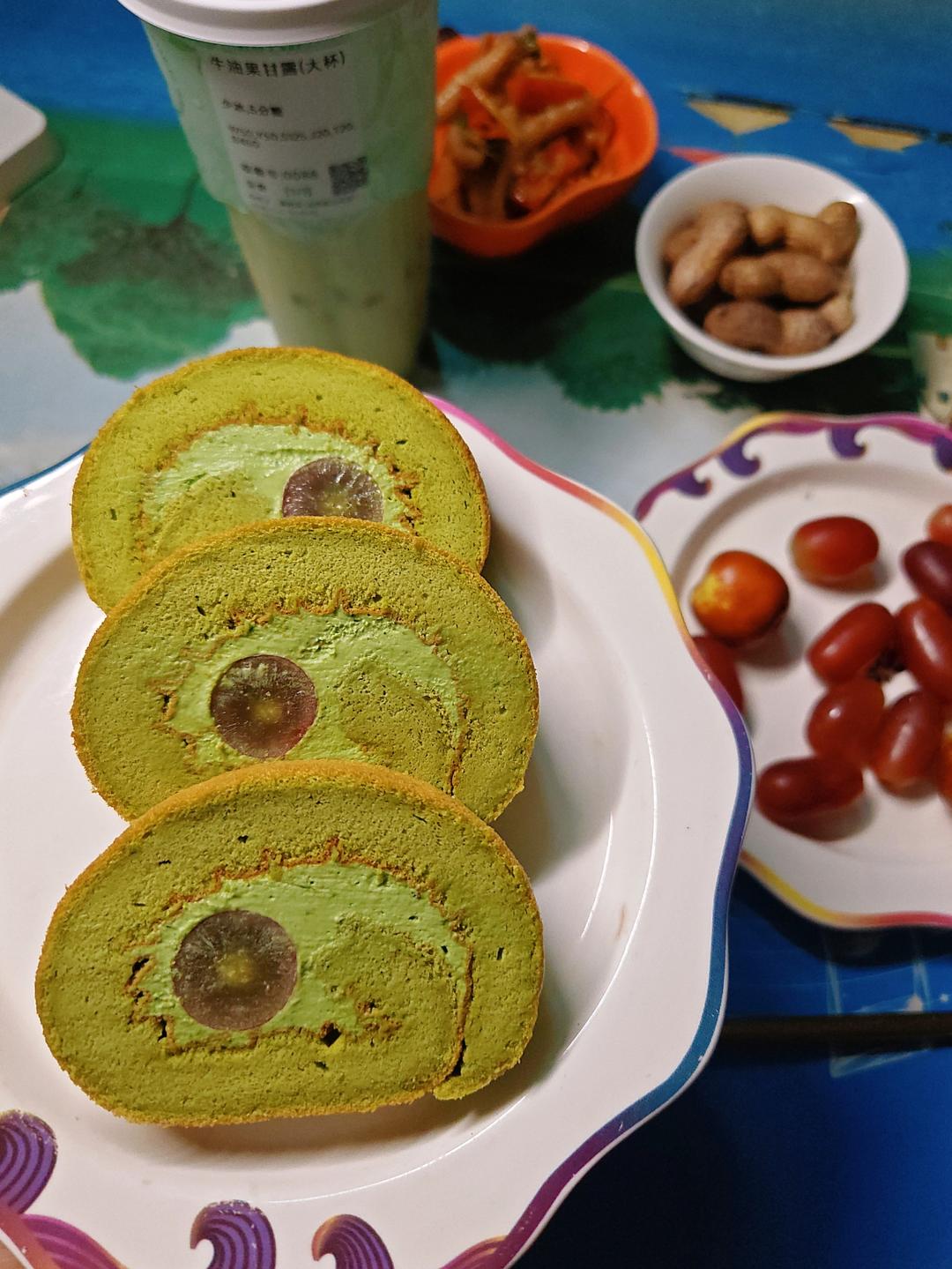 抹茶红豆蛋糕卷