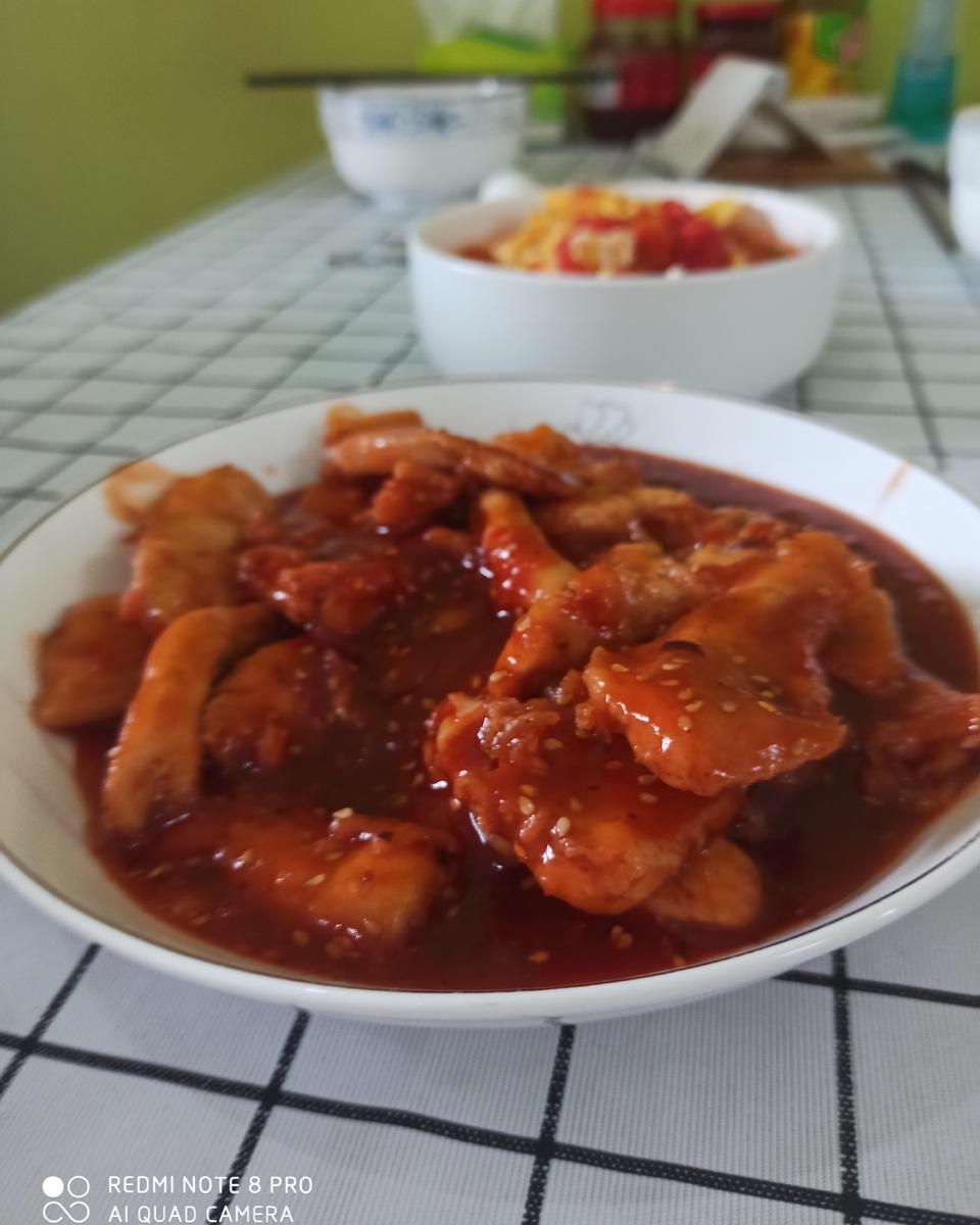 酸甜可口的糖醋里脊(鸡胸肉版)