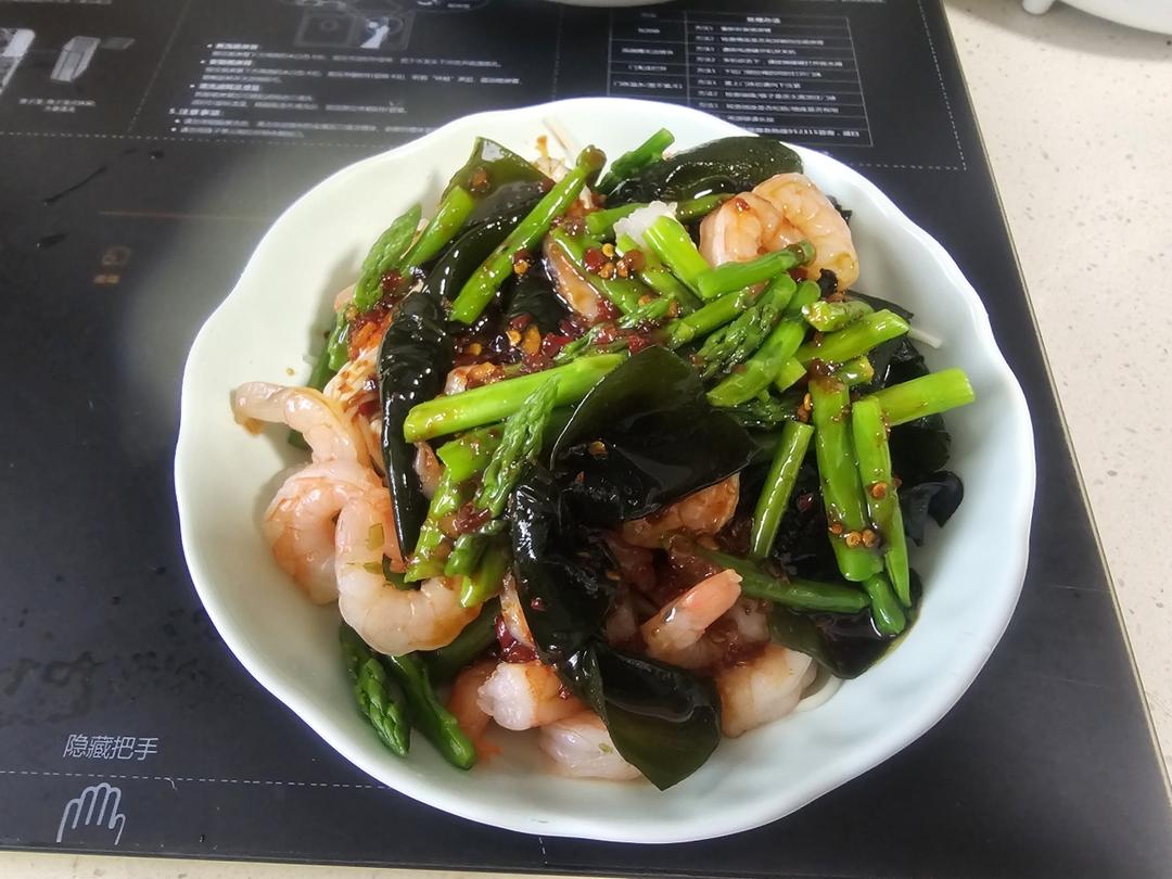 无油凉拌金针菇虾仁