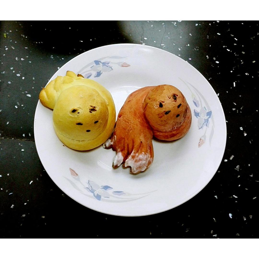 添妈爱厨房做的小狐狸面包小九面包