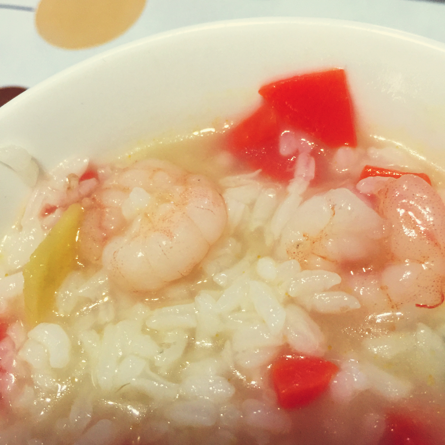 鲜虾蔬菜粥