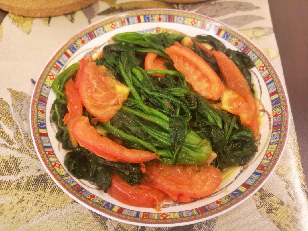 西红柿炒菠菜