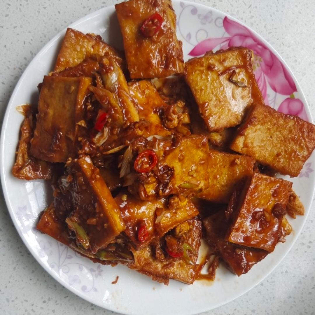 焖煎豆腐