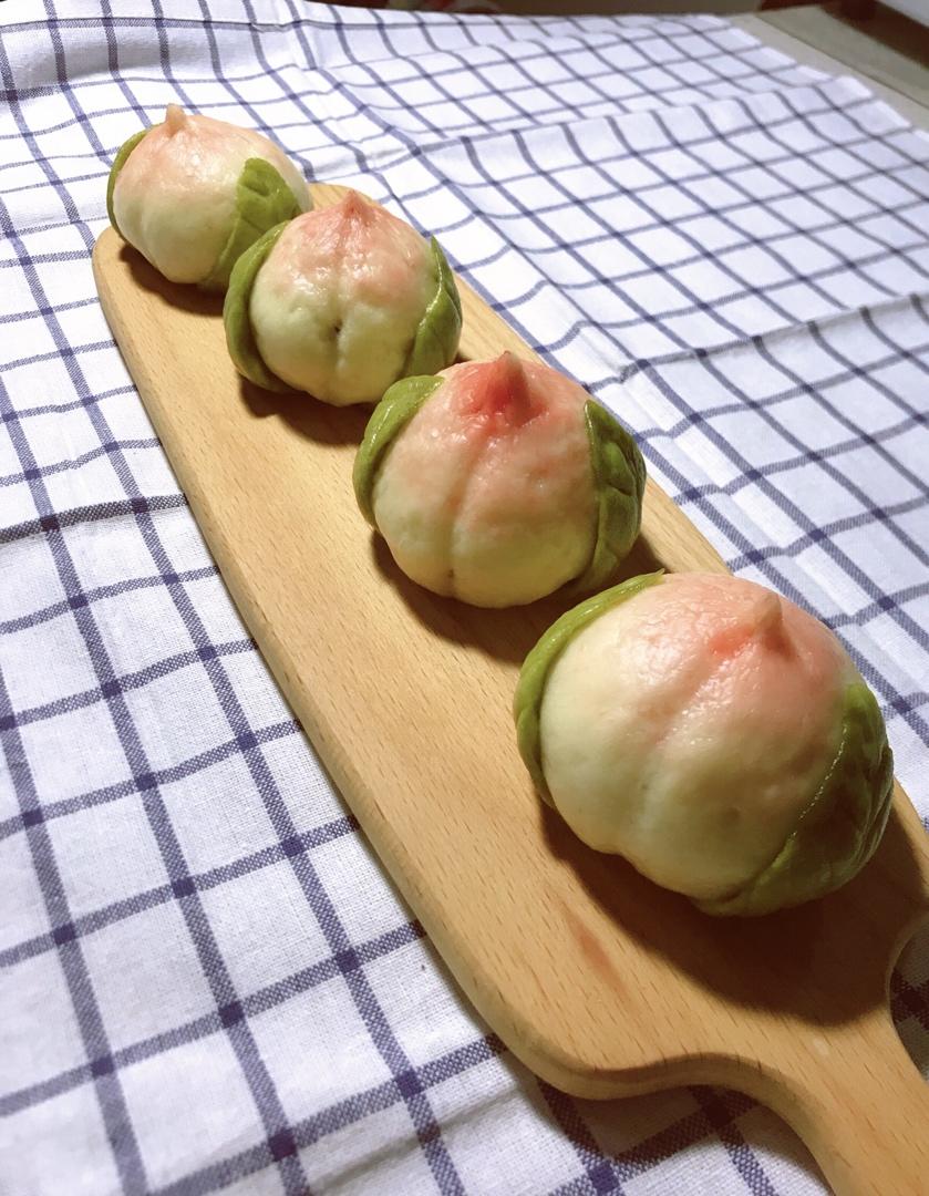 天然果蔬粉、寿桃（造型馒头/桃子馅儿包子）