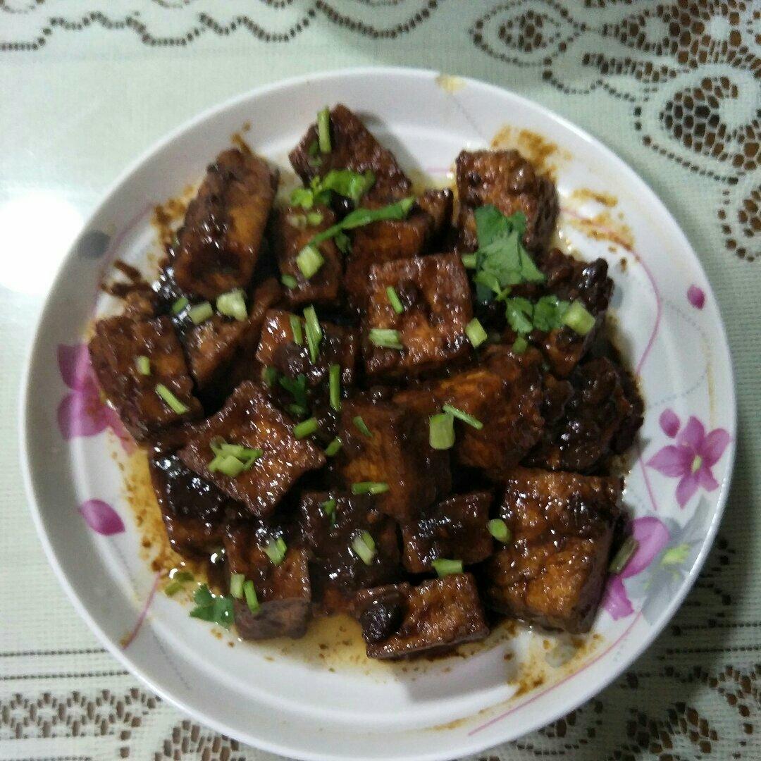 豆瓣酱油煎老豆腐