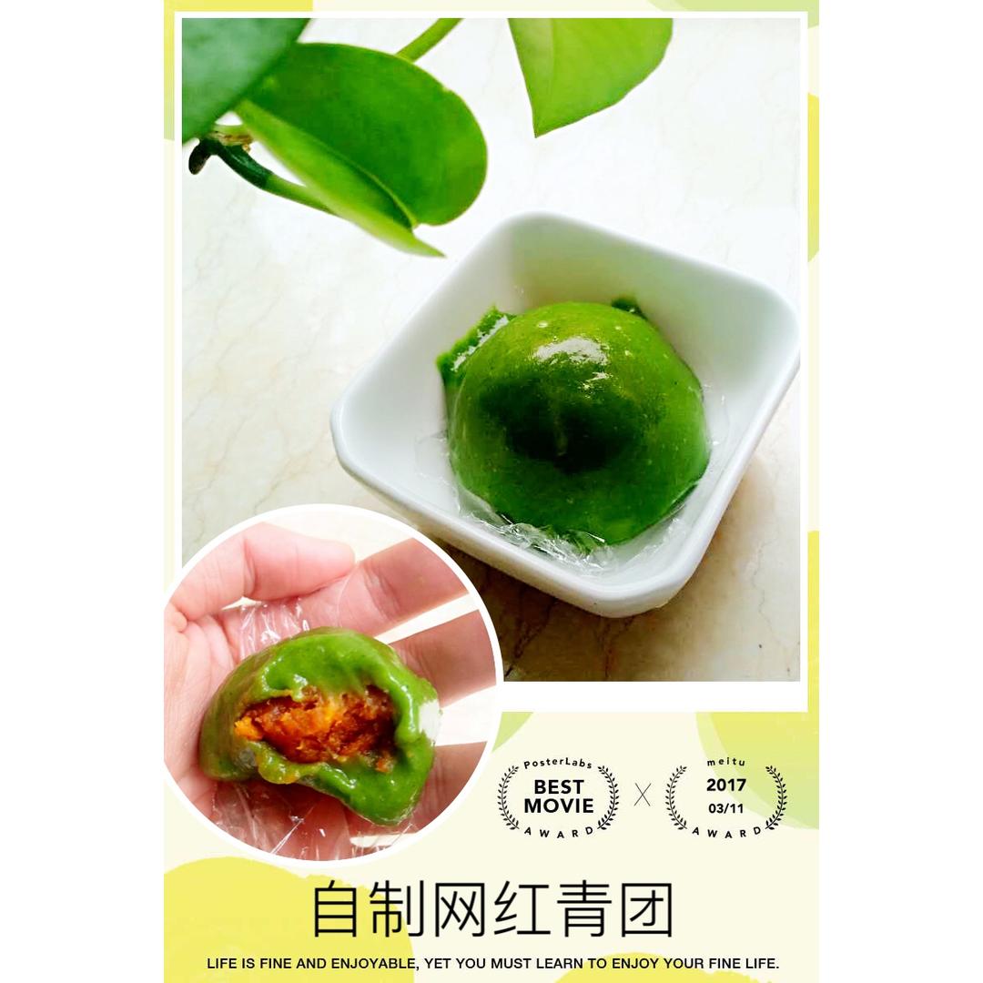 网红青团～～咸蛋黄肉松青团