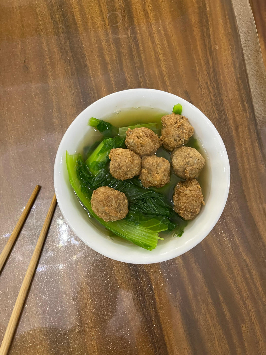 小白菜丸子汤