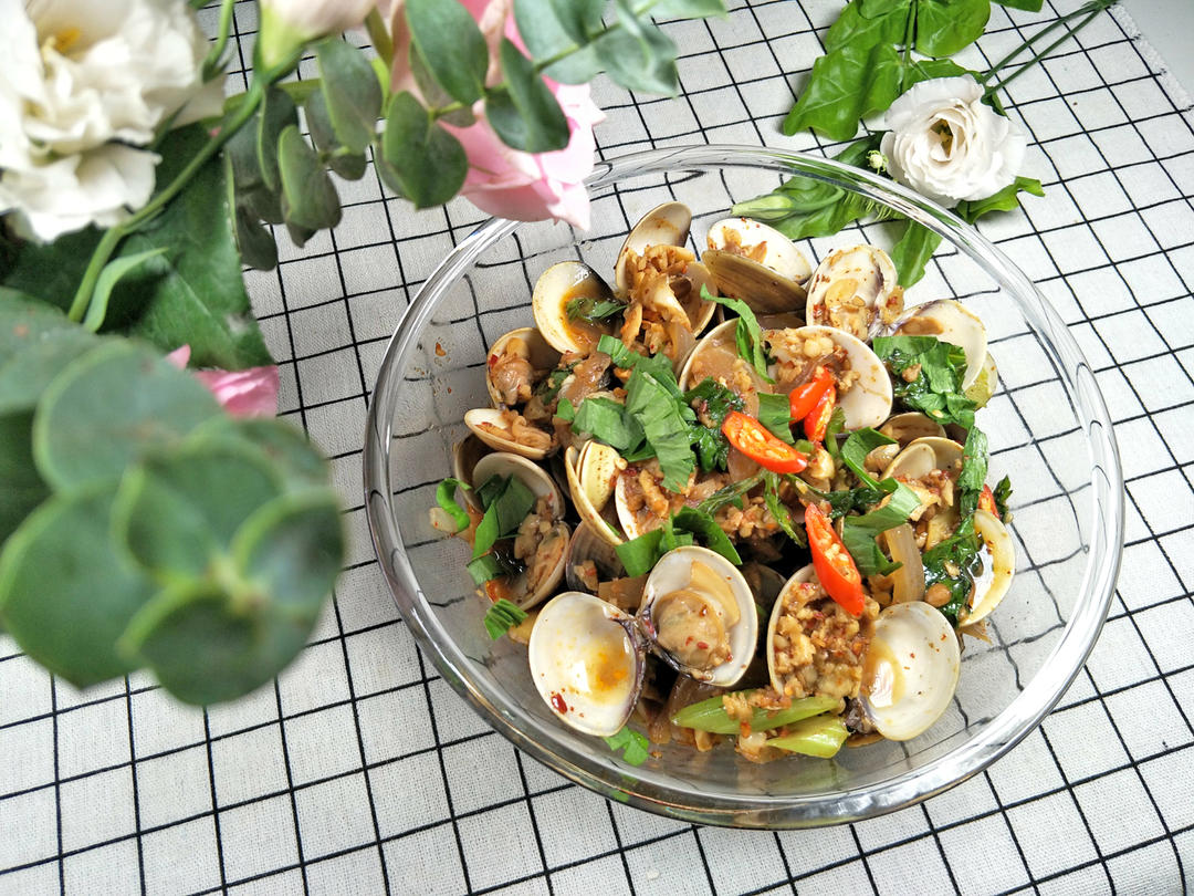 辣炒蒜蓉花甲面