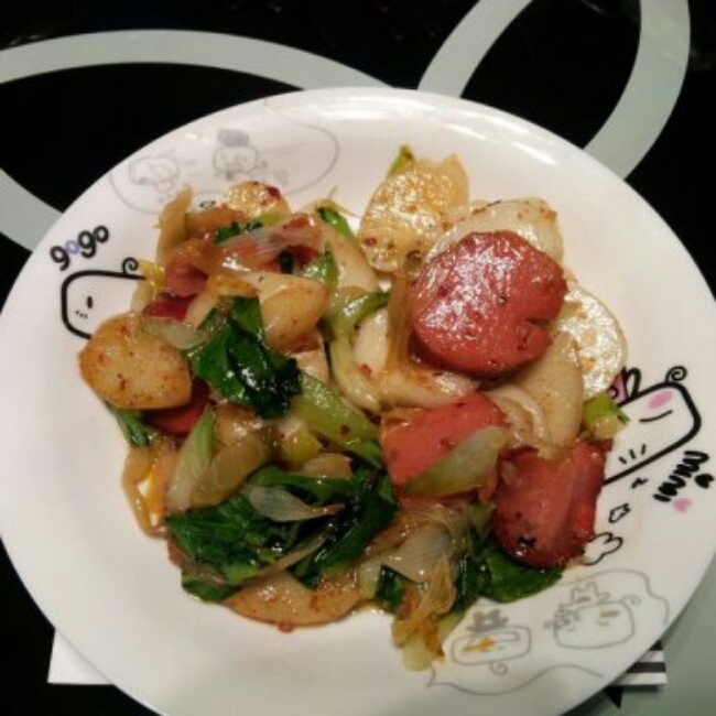 杂蔬鸡蛋炒年糕