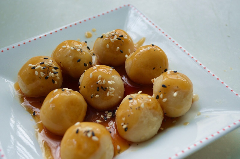 黑糖烤丸子